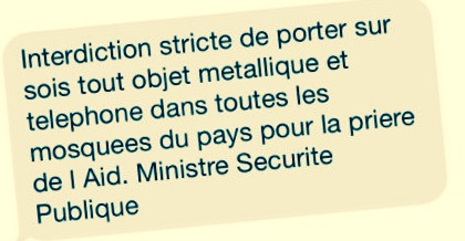 Tchad : Les téléphones et objets métalliques interdits dans toutes les mosquées