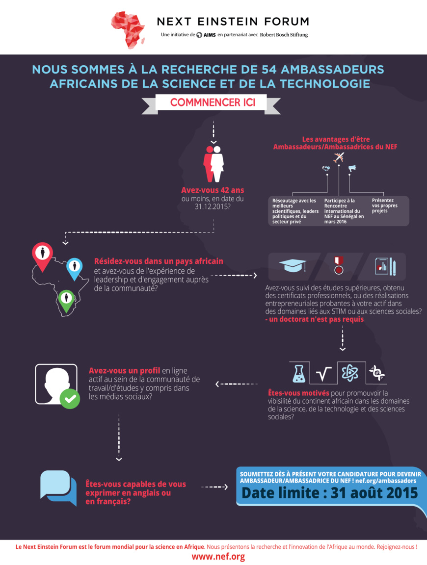 Le Next Einstein va nommer 54 jeunes ambassadeurs africains de la science et de la technologie‏