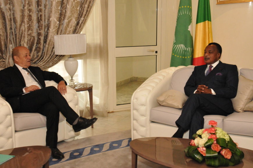 Normalisation de la situation à Bangui : Jean Yves Le Drian rend compte à Sassou NGuesso à Oyo