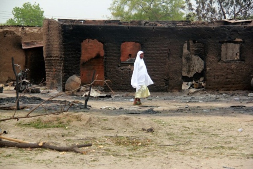 Le village de Baga, sur les rives du lac Tchad, au Nigéria, ravagé. AFP