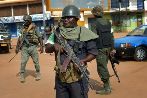Une patrouille de soldats à Bangui. Crédits: Sources