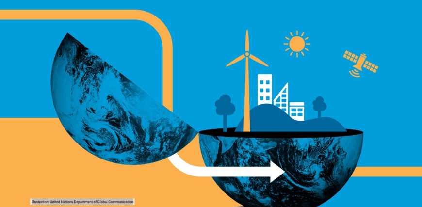 Illustration de l'UNGP sur une terre durable pour l'avenir. Illustration de l'UNGP sur une terre durable pour l'avenir.