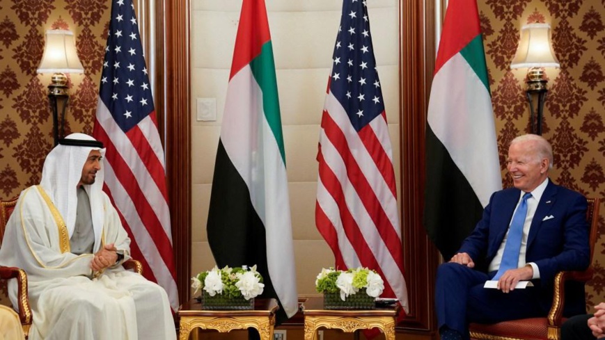 Le président américain Joe Biden rencontre le dirigeant d'Abi Dhabi, Mohammed ben Zayed Al Nahyan, à Djeddah, en Arabie Saoudite. Photo : AP Photo par Evan Vucci Le président américain Joe Biden rencontre le dirigeant d'Abi Dhabi, Mohammed ben Zayed Al Nahyan, à Djeddah, en Arabie Saoudite. Photo : AP Photo par Evan Vucci