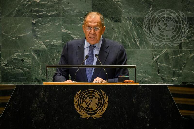 Sergueï Lavrov, ministre des Affaires étrangères de la Fédération de Russie, s'adresse au débat général de la 79ème session de l'Assemblée générale. Photo : media.un.org Sergueï Lavrov, ministre des Affaires étrangères de la Fédération de Russie, s'adresse au débat général de la 79ème session de l'Assemblée générale. Photo : media.un.org