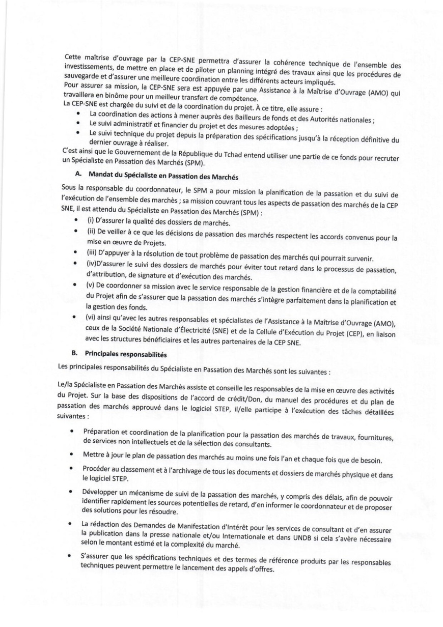 Tchad : Recrutement d'un Spécialiste en Passation des Marchés des Projets PIRECT, PAAET et RESPITE (CEP-SNE) Tchad : Recrutement d'un Spécialiste en Passation des Marchés des Projets PIRECT, PAAET et RESPITE (CEP-SNE)