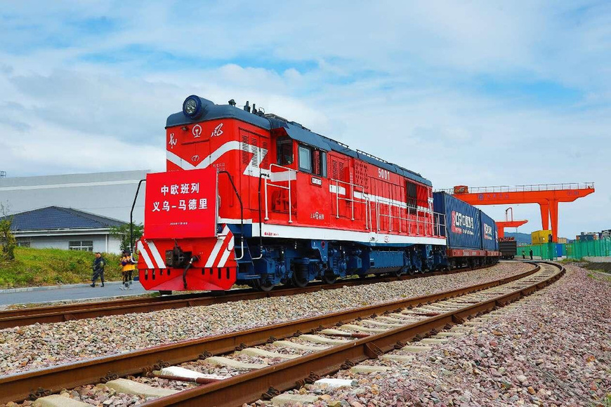 A fully loaded China-Europe freight train leaves Yiwu, east China's Zhejiang province for Madrid, Spain, Nov. 18, 2024. (Photo by Gong Xianming/People's Daily Online) A fully loaded China-Europe freight train leaves Yiwu, east China's Zhejiang province for Madrid, Spain, Nov. 18, 2024. (Photo by Gong Xianming/People's Daily Online)