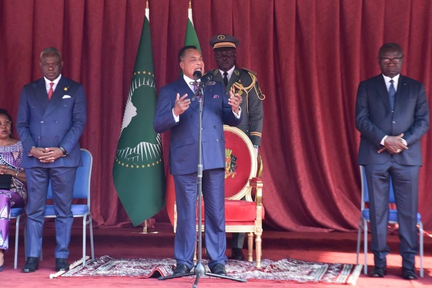 Denis Sassou N'Guesso donnant des orientations à la Force publique Denis Sassou N'Guesso donnant des orientations à la Force publique