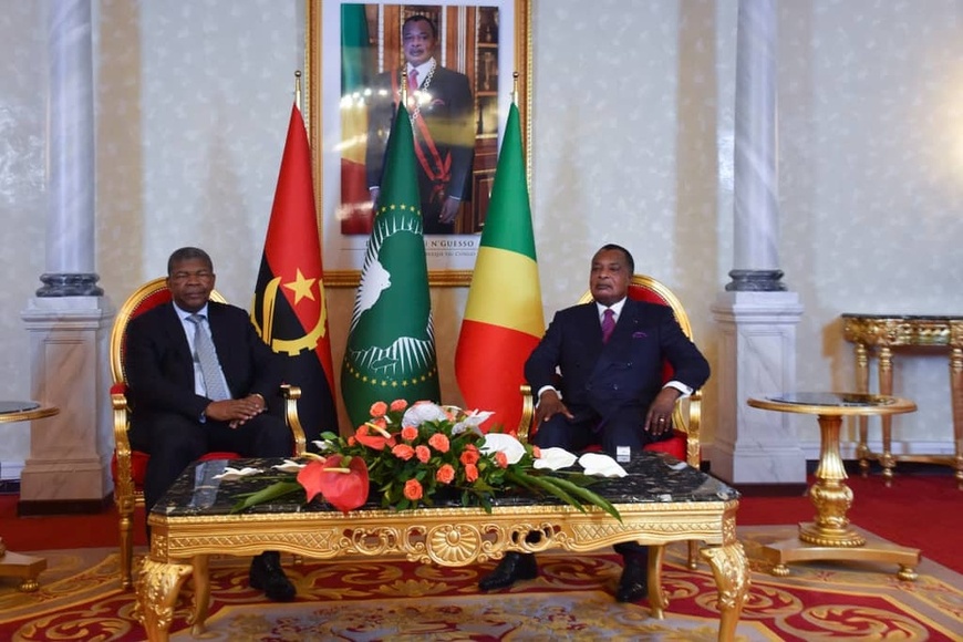 Les présidents Joao Lourenco et Denis Sassou N'Guesso Les présidents Joao Lourenco et Denis Sassou N'Guesso