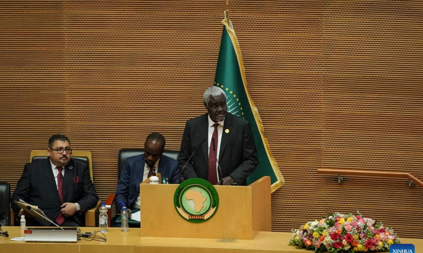 Le président sortant de la Commission de l'Union africaine (UA), Moussa Faki Mahamat. Photo : Globalnews.cn Le président sortant de la Commission de l'Union africaine (UA), Moussa Faki Mahamat. Photo : Globalnews.cn