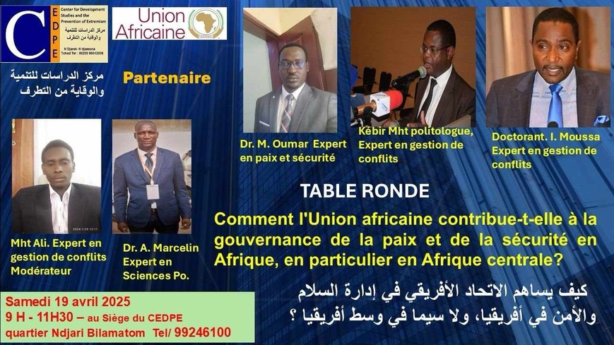 Tchad : le CEDPE organise à N’Djamena une table ronde ce samedi 19 avril