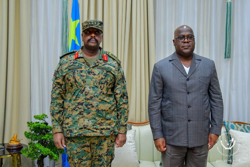RDC : le chef de l’État a accordé une audience au général Ougandais Muhoozi Kainerugaba