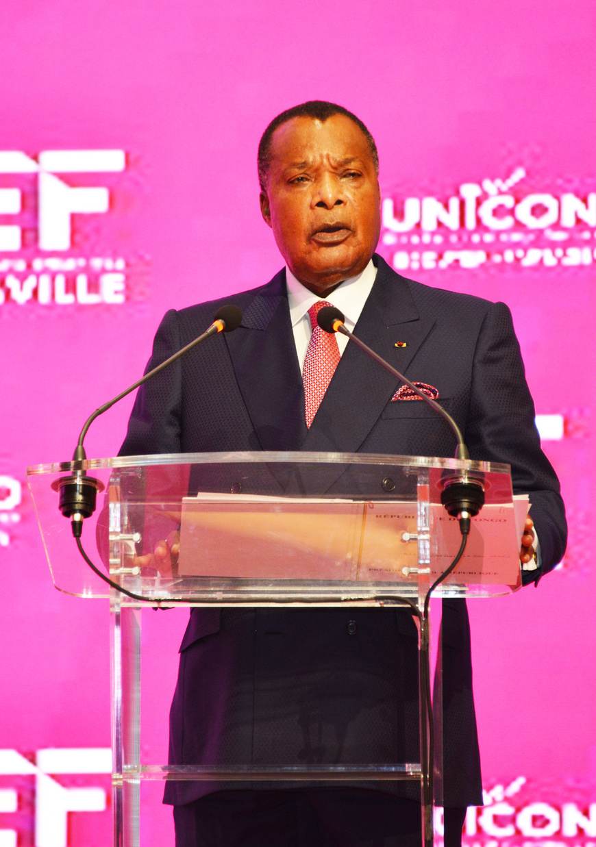 Denis Sassou N'Guesso à l'ouverture des travaux