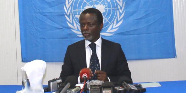Centrafrique : Le Représentant spécial de l'ONU, Parfait Onanga-Anyanga prend note des résultats provisoires de la présidentielle. © ONU Centrafrique : Le Représentant spécial de l'ONU, Parfait Onanga-Anyanga prend note des résultats provisoires de la présidentielle. © ONU