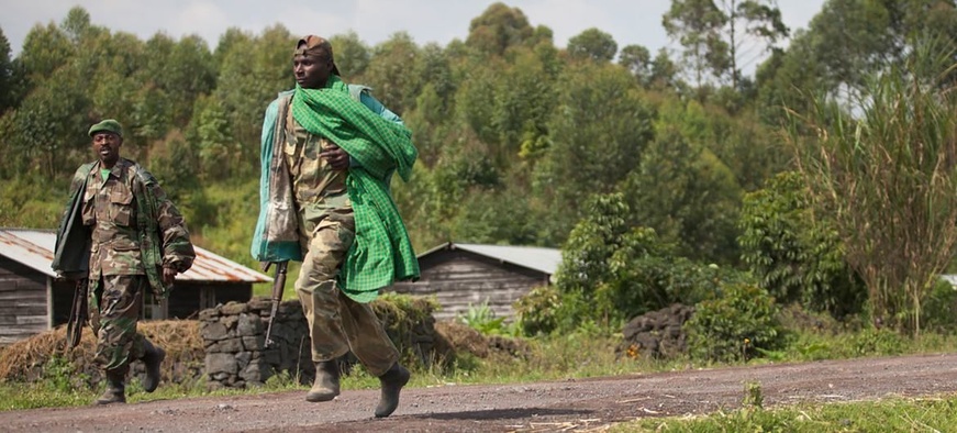 Des combattants du M23 se dirigent vers Goma en RDC. © MONUSCO/Sylvain Liechti