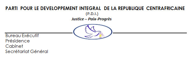 Centrafrique : Le PDI félicite le nouveau Président Touadera
