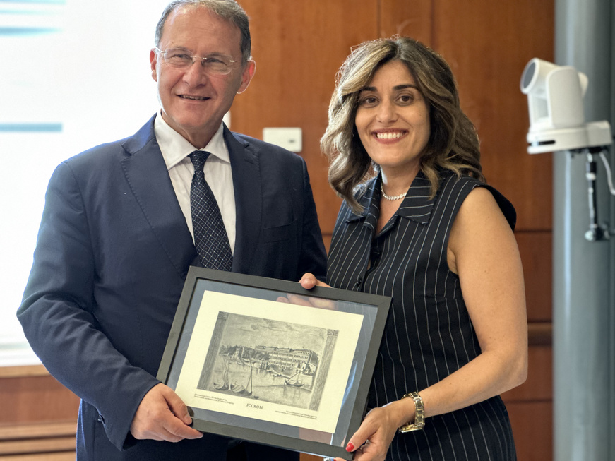 ICCROM’s Director-General, Aruna Francesca Maria Gujral and Italian Deputy Minister of Foreign Affairs and International Cooperation, Edmondo Cirielli.