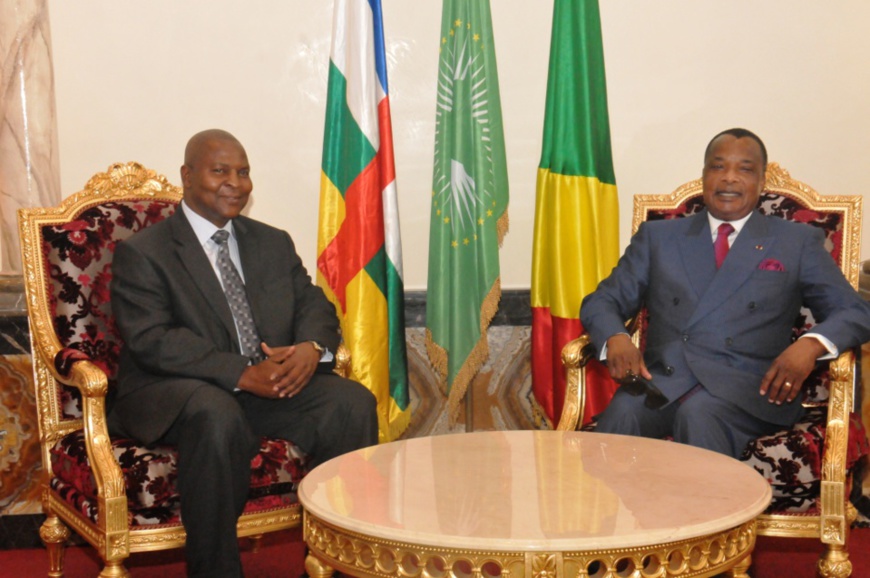 Les présidents Touadera et Sassou N'Guesso Les présidents Touadera et Sassou N'Guesso