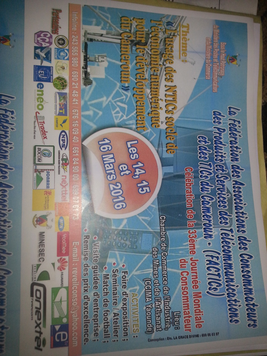 JMC 2016:La FACTICs  annonce  trois jours de manifestations à Yaoundé JMC 2016:La FACTICs  annonce  trois jours de manifestations à Yaoundé