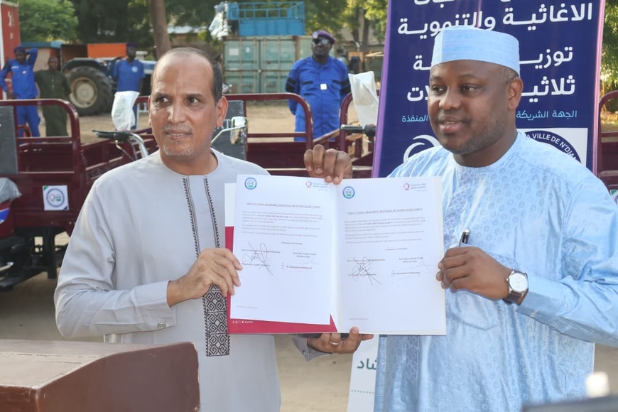 Tchad : Qatar Charity offre 30 tricycles cargo à la mairie pour renforcer la collecte des déchets à N’Djamena