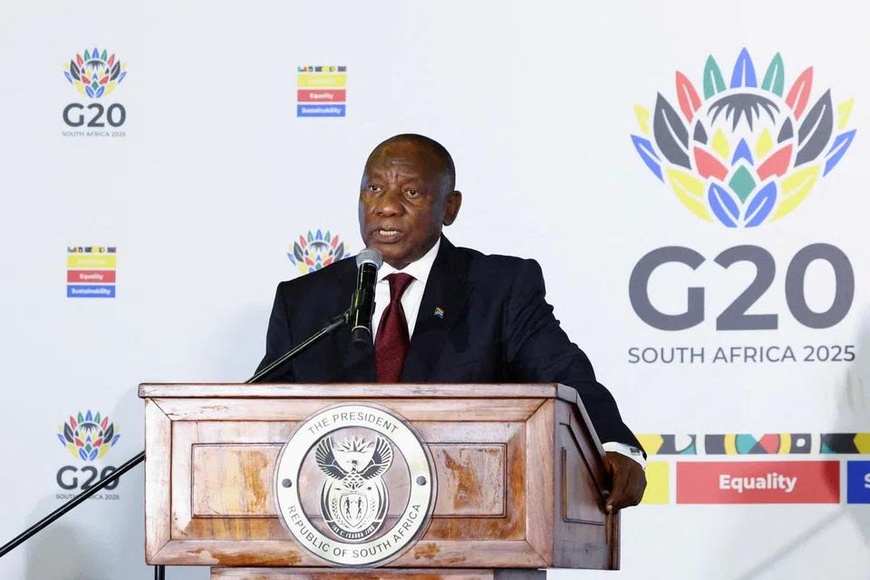 Le G20 et le président sud-africain Cyril Ramaphosa, Photo : REUTERS