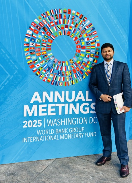 Ahraf Syed participant aux Assemblées annuelles du Groupe de la Banque mondiale et du FMI, 2025, Washington D.C. Ahraf Syed participant aux Assemblées annuelles du Groupe de la Banque mondiale et du FMI, 2025, Washington D.C.