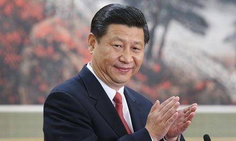 Xi Jinping at the Great Hall of the People in Beijing, where he has been confirmed as China's new leader. Photograph: Feng Li/Getty Images