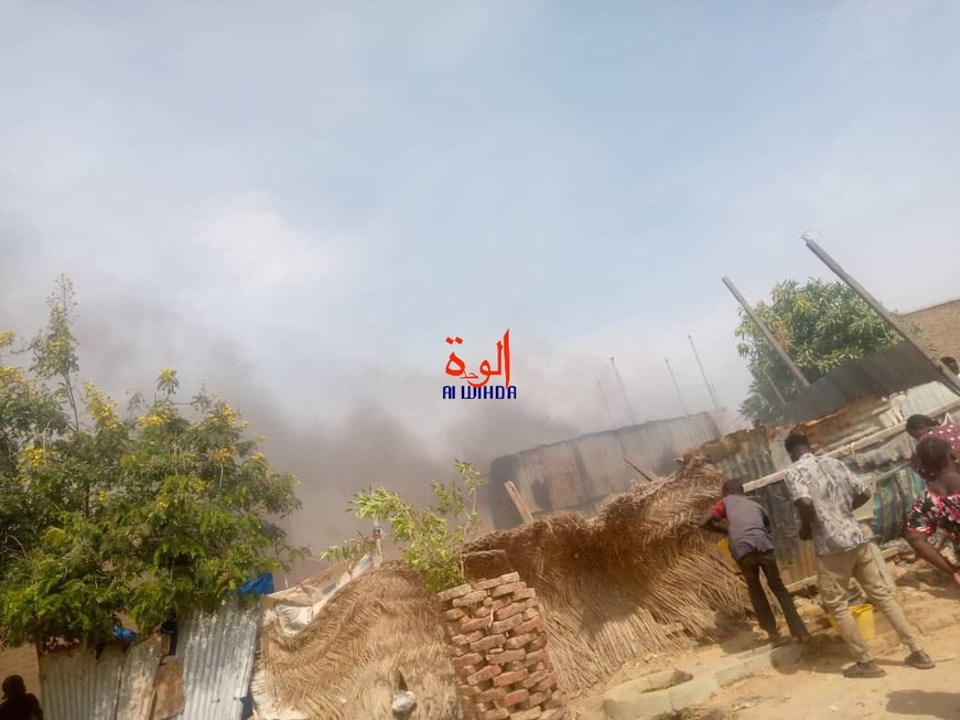 Tchad :  à N'Djamena, incendie domestique dans le 9e arrondissement, quartier Walia Hadjaraï