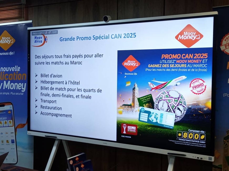 Téléphonie : Moov Africa Tchad a officiellement lancé sa nouvelle application dénommée "Moov Money" pour la promo de la CAN 2025 Téléphonie : Moov Africa Tchad a officiellement lancé sa nouvelle application dénommée "Moov Money" pour la promo de la CAN 2025