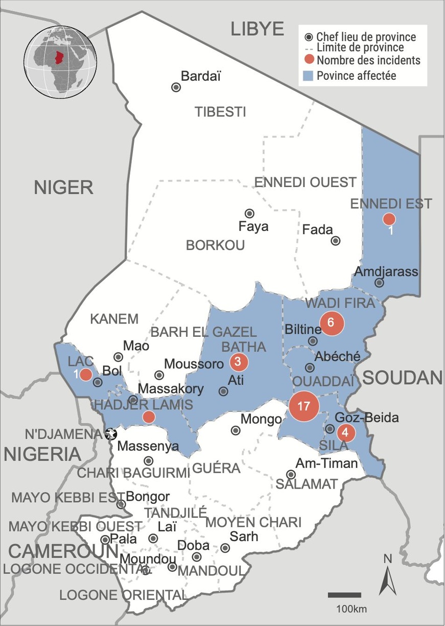 Tchad : 33 incidents sécuritaires ont affecté les acteurs humanitaires entre mars et novembre 2025 Tchad : 33 incidents sécuritaires ont affecté les acteurs humanitaires entre mars et novembre 2025