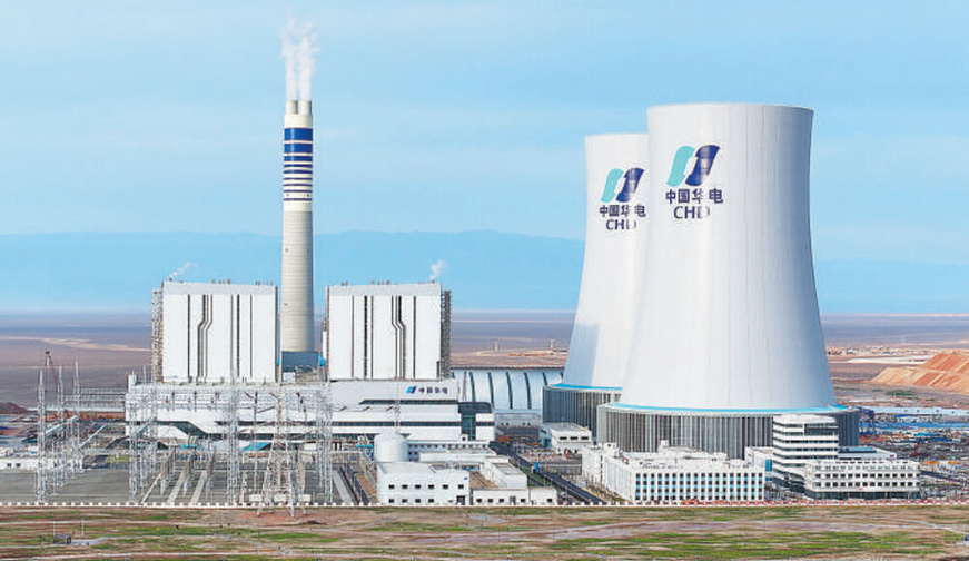 Photo shows the 2×1-million-kilowatt coal-fired project of the Tianshan North Slope Gobi Energy Base in northwest China's Xinjiang Uygur autonomous region. (Photo/Chen Zhen)