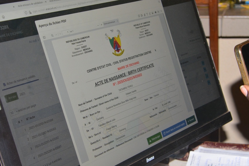 Cameroun :  la mairie de Dschang produit ses premiers actes de naissance numérisés