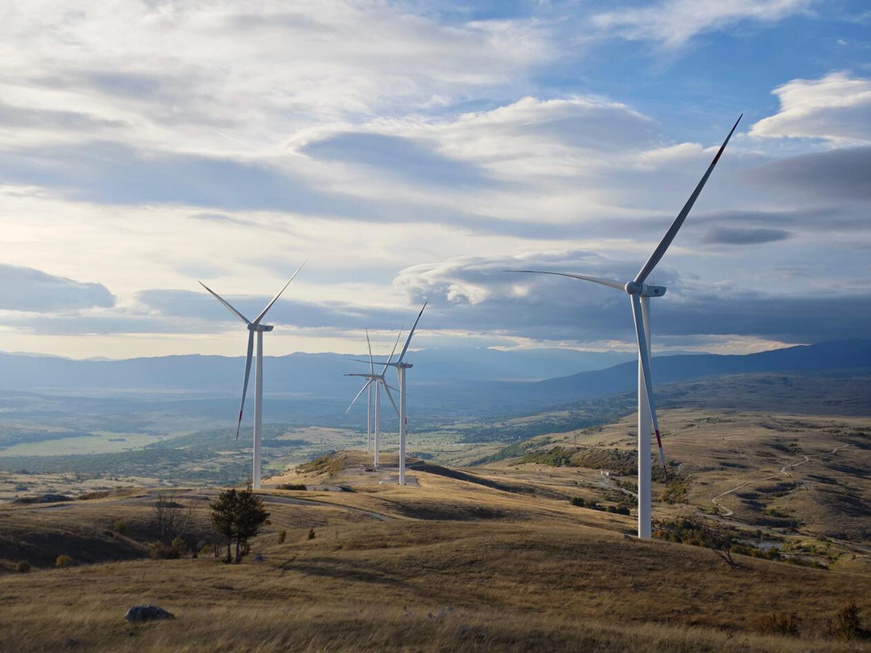 Photo shows a wind farm built by a Chinese company in Bosnia and Herzegovina. (Photo/Zhao Cheng)