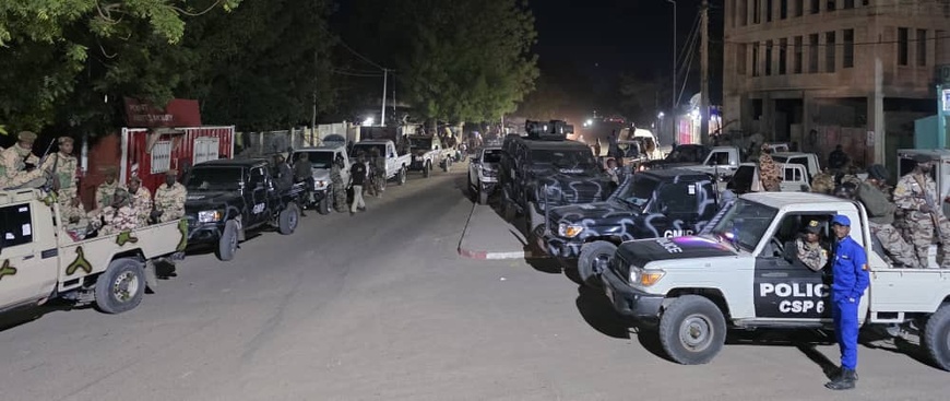 Une mobilisation des forces de sécurité à N'Djamena, ce 25 décembre 2025, pour assurer la sécurité durant les fêtes de fin d'année. © Malick Mahamat/Alwihda Info