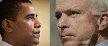 Barack Obama à gauche et John McCain Barack Obama à gauche et John McCain
