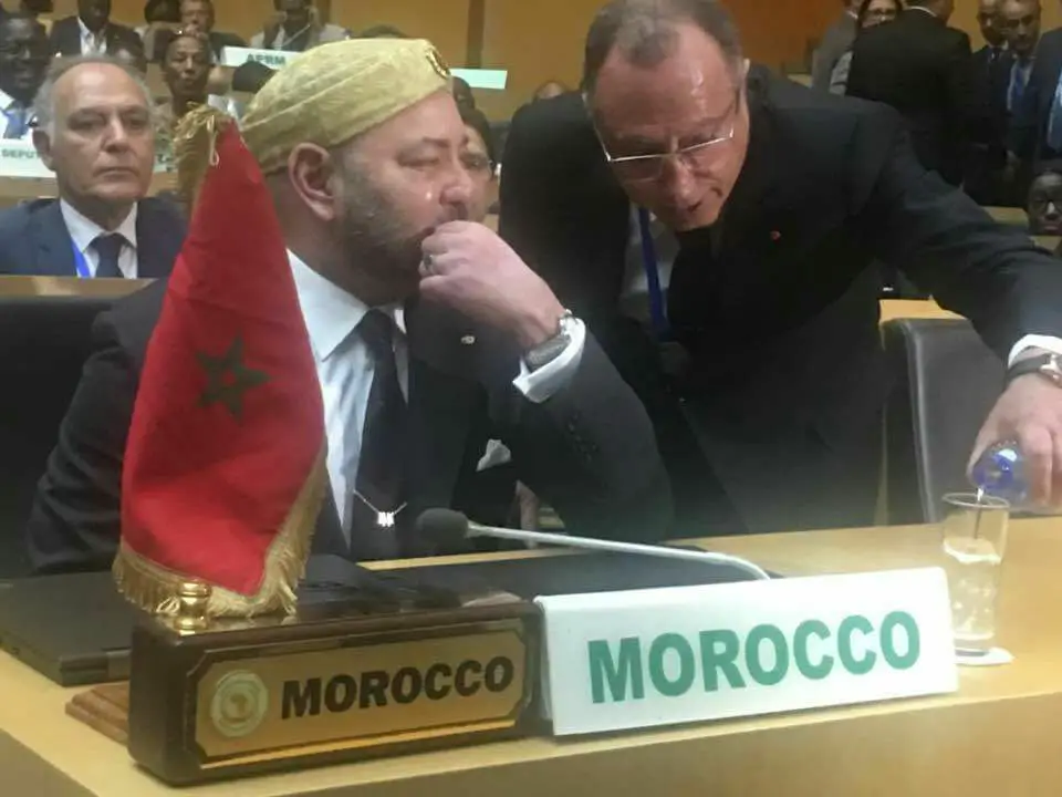 Le roi du maroc ému à l'annonce du retour du pays au sein de sa famille africaine. Crédit photo : Sources
