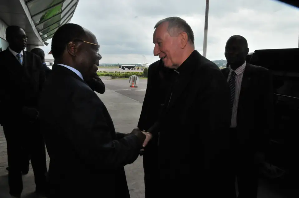 L'arrivée de l'envoyé du pape, le cardinal Pietro Parolin à Brazzaville