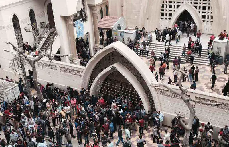 L'église Mar Girgis de Tanta, en Egypte, frappée par un attentat terroriste le 9 avril 2017 - Nariman El-Mofty/AP/SIPA