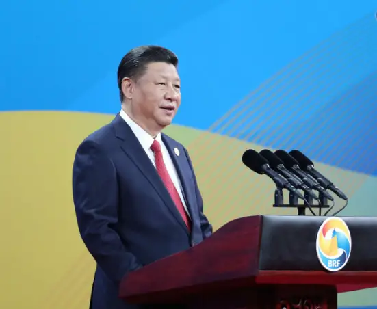 President Xi Jinping is delivering speech at the opening ceremony of the Belt and Road Forum. Photo by Xinhua