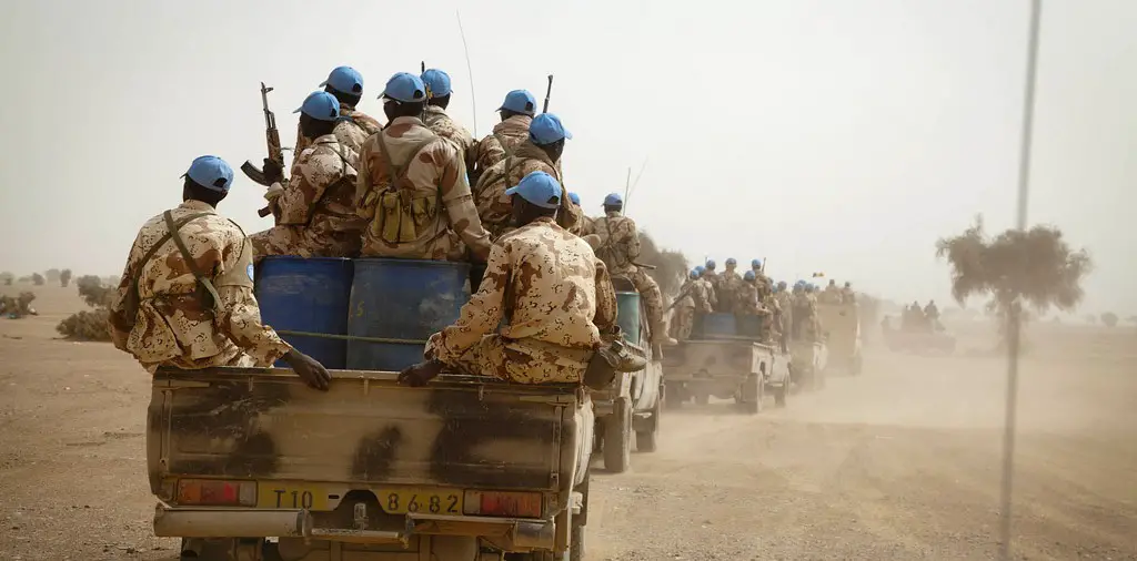 Des casques bleus du contingent tchadien au Mali. Crédits : Sources