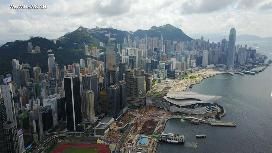 Aerial view taken on June 8, 2017 shows the scenery in Hong Kong, south China. This year marks the 20th anniversary of Hong Kong's return to the motherland. (Xinhua/Lui Siu Wai)