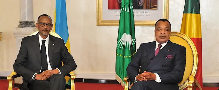 Paul Kagamé et Denis Sassou N'Guesso (photo d'archives)