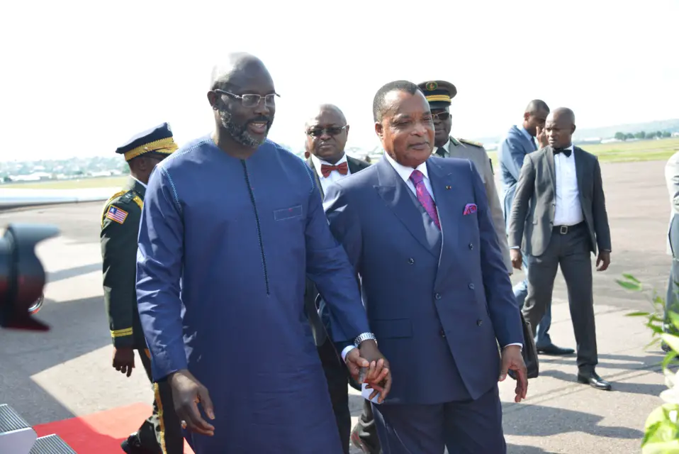 Denis Sassou N'Guesso et Georges Weah posent pour la postérité