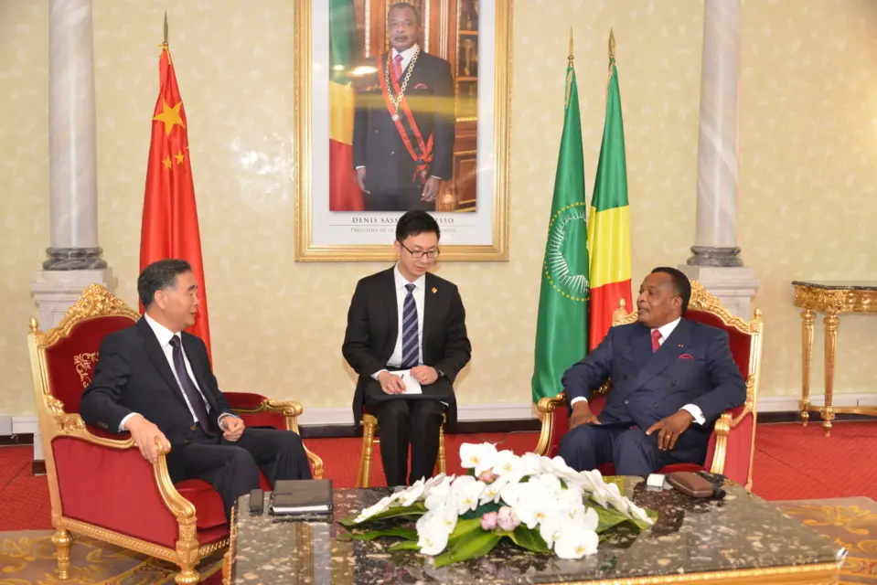 Denis Sassou N'Guesso et Wang Yang, au cours de leur échange.
