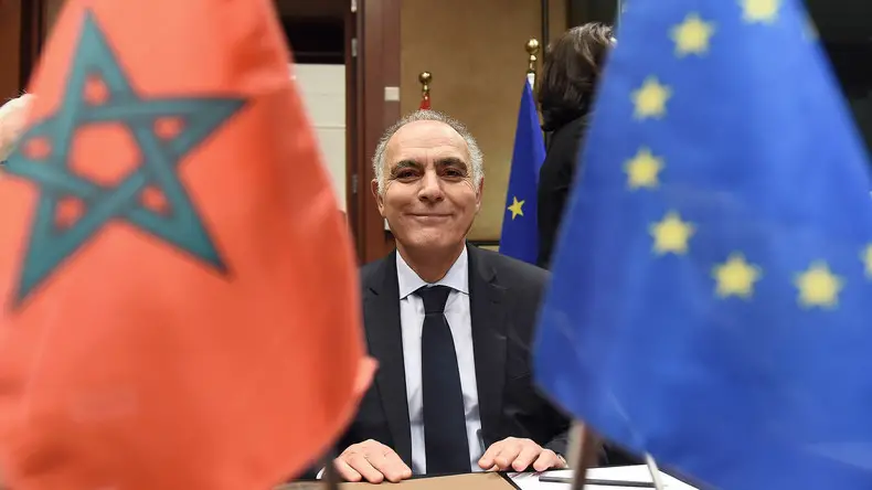 Le ministre de Affaires étrangères marocain Salaheddine Mezouar lors d'une réunion du conseil UE-Maroc à Bruxelles en décembre 2015.  EMMANUEL DUNAND Source: AFP