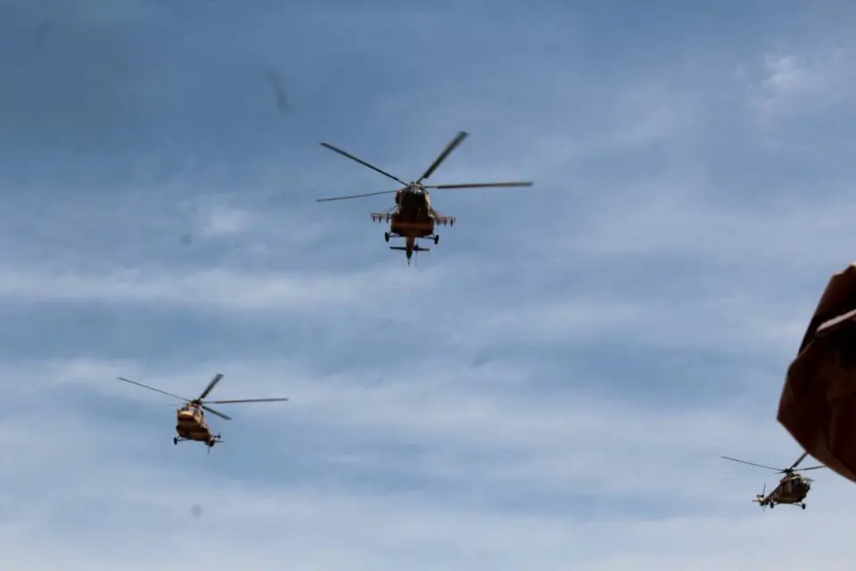 Des hélicoptères de combat de l'armée tchadienne. Alwihda Info/archives