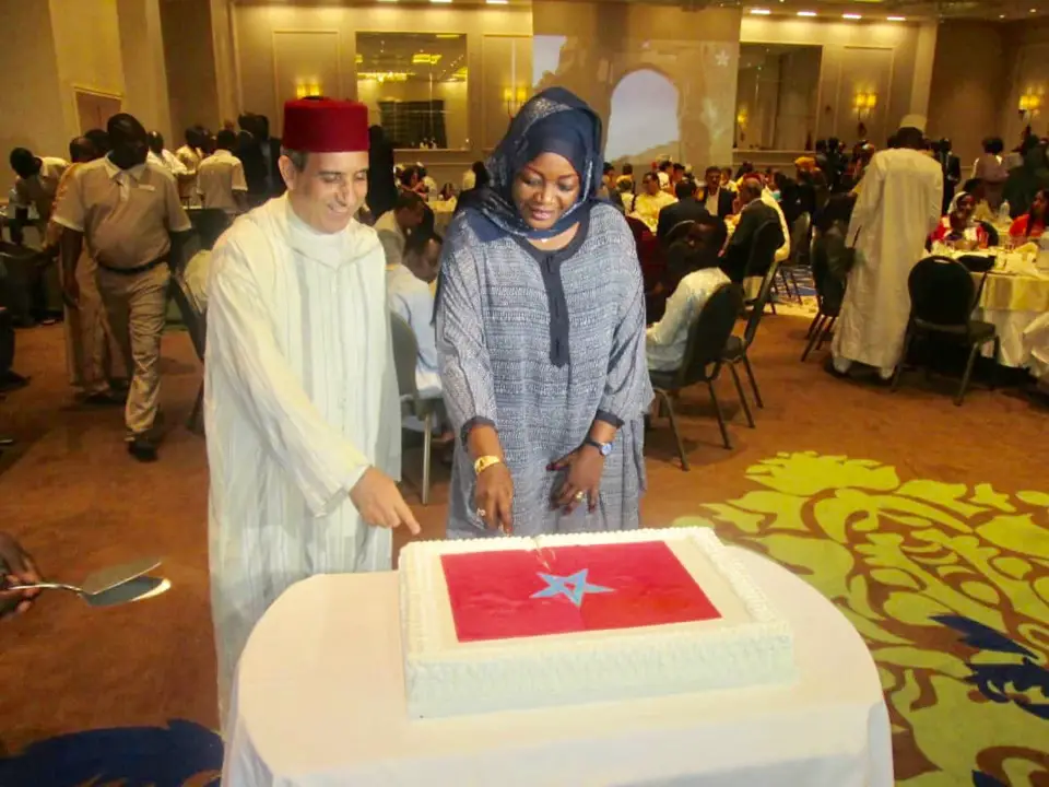 Célébration le vendredi 30 juillet 2018, au Hilton Hôtel de N'Djamena, du 19ème anniversaire de l’accession de Sa Majesté le Roi Mohammed VI, au trône. Crédits : Alwihda Info/archives