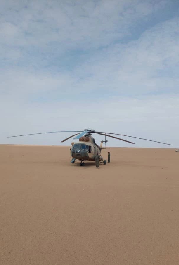 Un hélicoptère de l'armée au nord du Tchad. © Alwihda Info