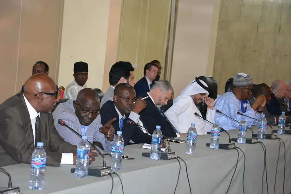 Le corps diplomatique écoutant la communication du chef de la diplomatie tchadienne, Cherif Mahamat Zene, ce jeudi 14 décembre 2019 à N'Djamena.