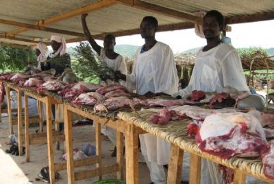 Un étalage de viande au Tchad. © DR