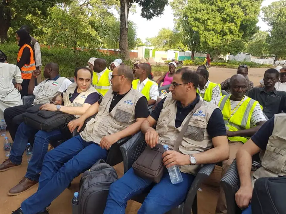 L'équipe médicale de Direct Aid, partenaire de la Fondation Grand coeur, de la caravane ophtalmologique à Sarh. © FGC